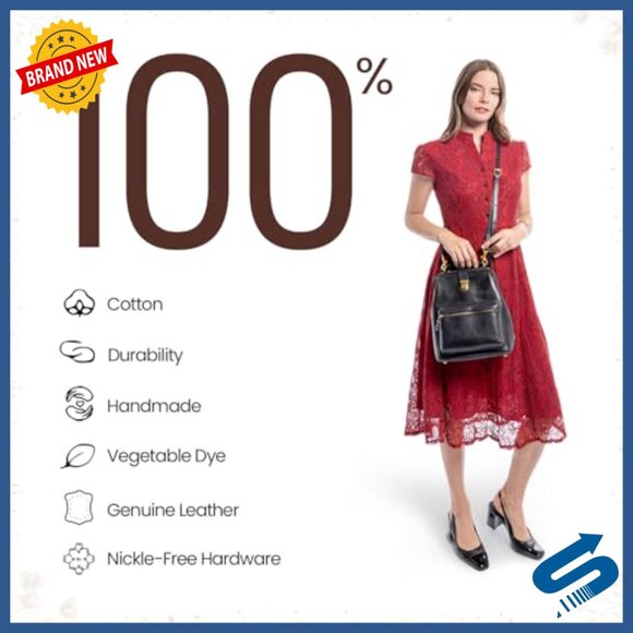 Genuine Leather Backpack Purse Small Daypack Business Casual main image 4